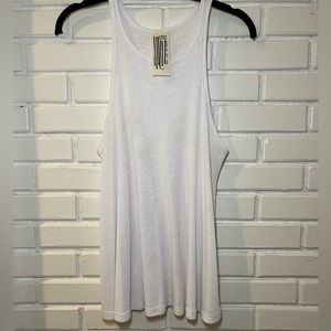 Free People White Sleeveless Ribbed Tank - Size M